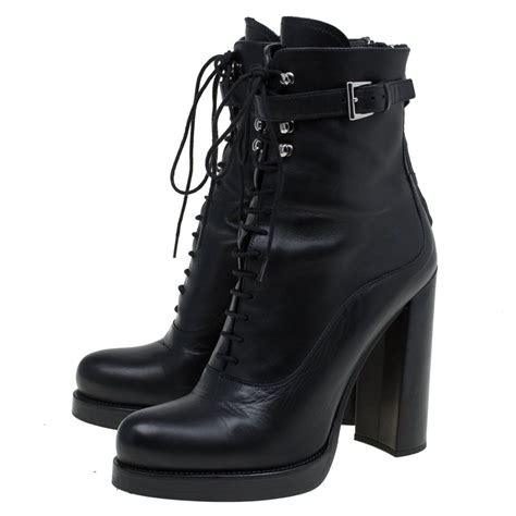 prada milano high heels|Prada block heel combat boots.